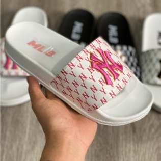 Dép unisex 𝐌𝐋𝐁 𝗡𝗬 , dép mlb bóng chày quai ngang thể thao nữ Thêu NY-NY nỗi nhiều màu Full Bill , Box
