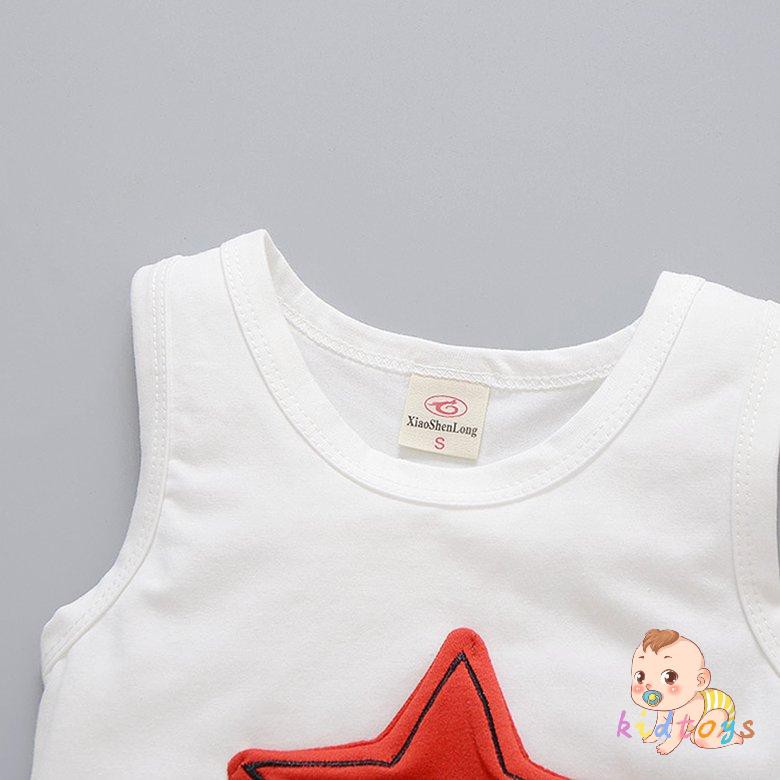 Bộ Áo Ba Lỗ + Quần Short In Hoạt Hình Cho Bé