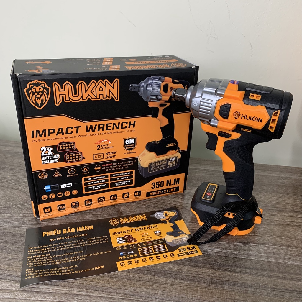 Thân Máy Siết Bulong HUKAN HK-X1-IMP Lực Siết 350 N.m Chân Pin Phổ Thông