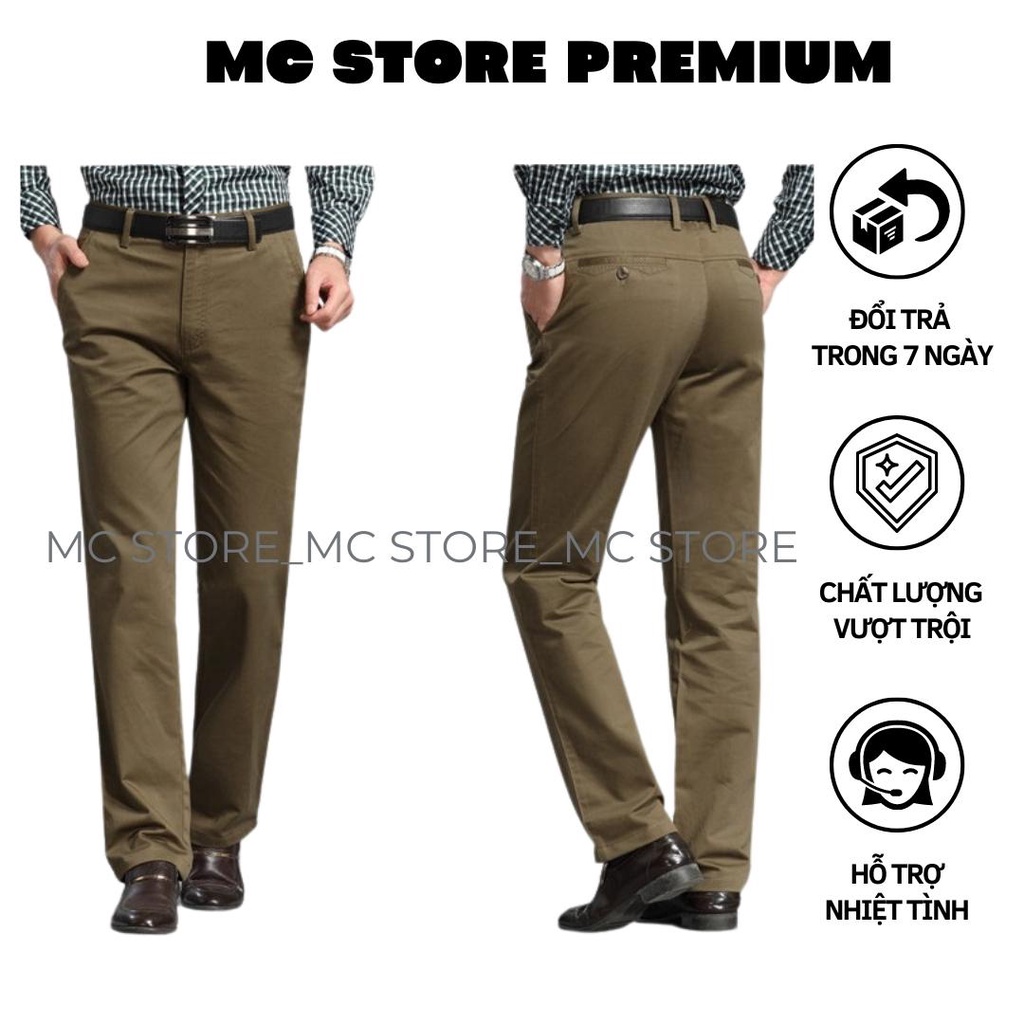 Quần Dài Nam Ống Suông kaki Chất Vải Dày Đẹp không xù lông không chùn mềm mịn, đẹp Full Size 45-100kg