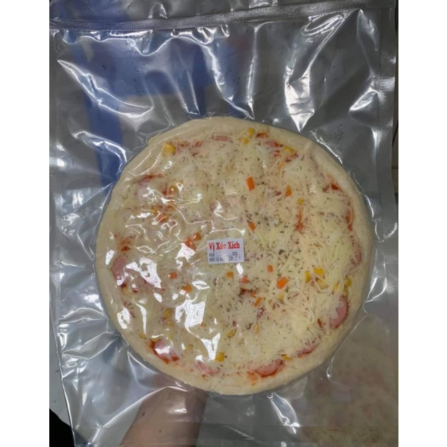 [Chỉ ship Hà Nội] Pizza tươi chế biến sẵn xúc xích, gà nấm, hải sản, bò ngô, dăm bông sz 14cm