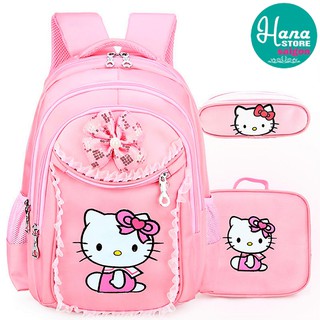 BALO HELLO KITTY (BỘ 3 MÓN BALO + TÚI ĐEO CHÉO + VÍ ĐỰNG VIẾT) CHO BÉ GÁI SIÊU DỄ THƯƠNG BB9011