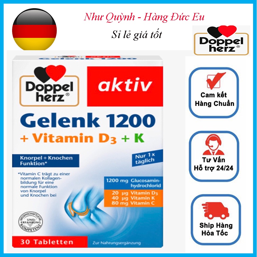 Date t2/24 Viên uống bổ xương khớp Gelenk 1200 Doppel- herz