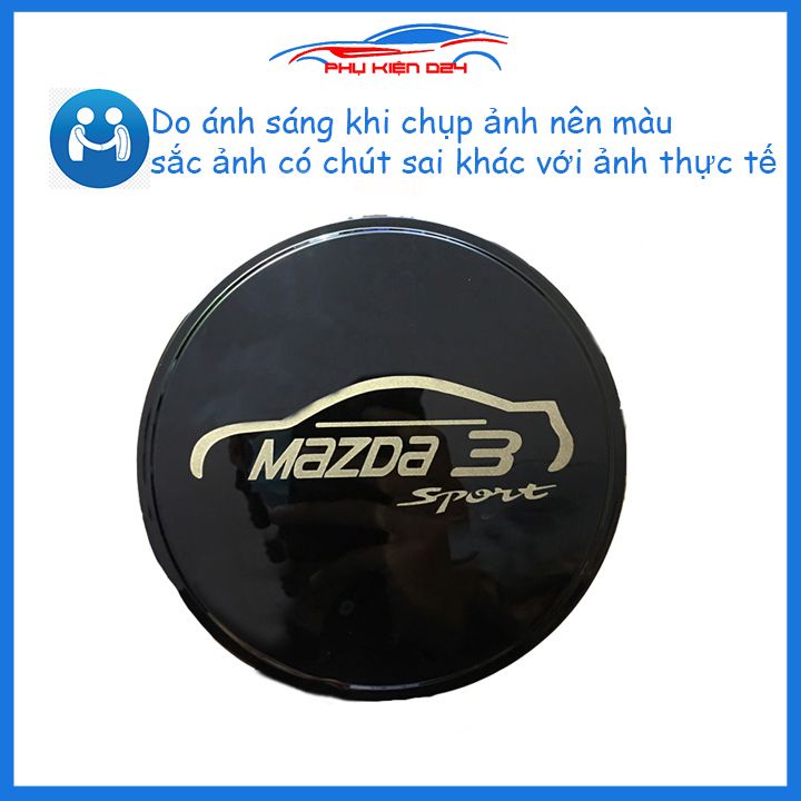Ốp nắp bình xăng Mazda 3 2020-2021-2022-2023 vân titan chống trầy trang trí ô tô