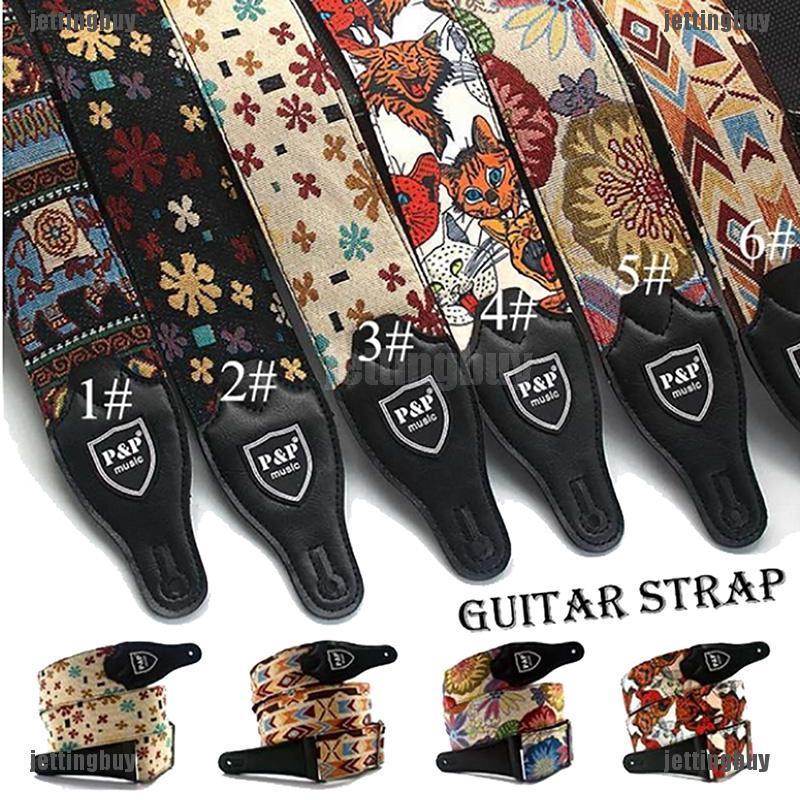 JETTING Dây đeo đàn guitar bằng vải họa tiết ấn tượng