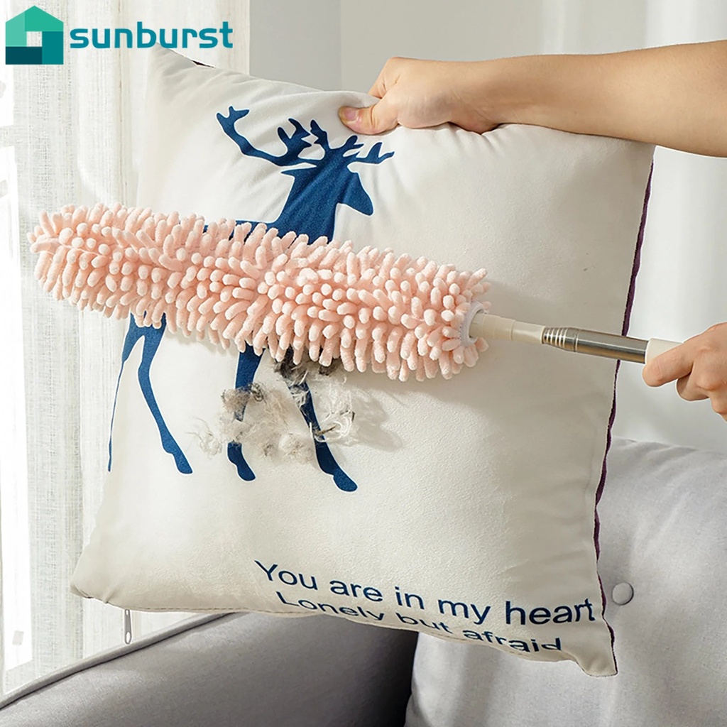 Chổi quét bụi sợi chenille tay cầm dài kiểu ống lồng có thể thu vào phong cách Bắc Âu vệ sinh nhà cửa