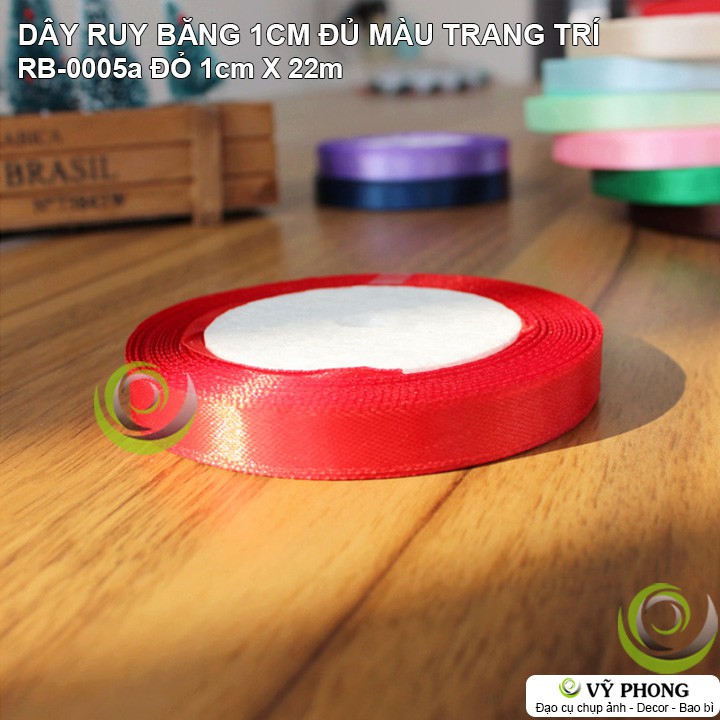 DÂY RUY BĂNG DÀY 1CM NHIỀU MÀU TRANG TRÍ QUÀ TẶNG HỘP BAO BÌ RB-0005