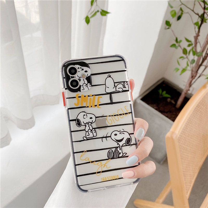 Ốp iphone - Ốp lưng Snoopy Đeo Kính trong 4 góc 6s 6splus 7 8 7plus 8plus x xs xsmax 11 11promax - Awifi Case V2-8