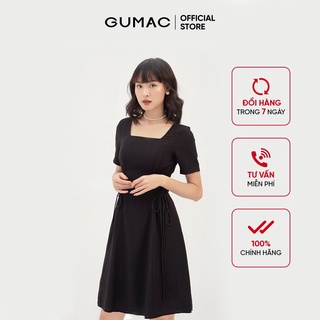 Đầm xòe nữ thiết kế cổ U đan eo GUMAC sang trọng, thanh lịch DB305
