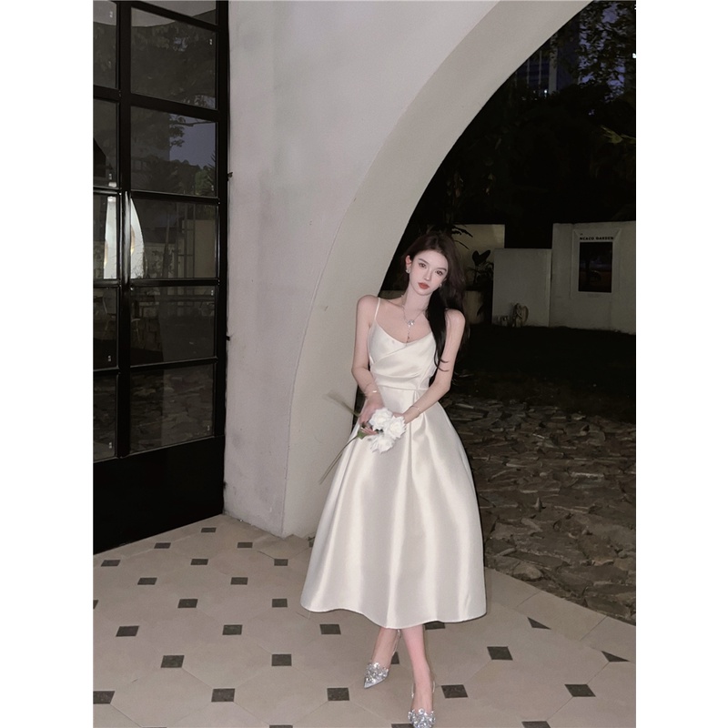 Đầm dáng xòe hai dây midi Emilyshop