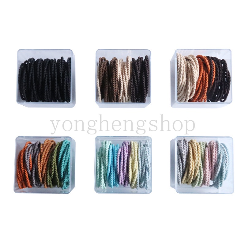 Set 50 Dây Thun Cột Tóc Co Giãn Nhiều Màu Sắc