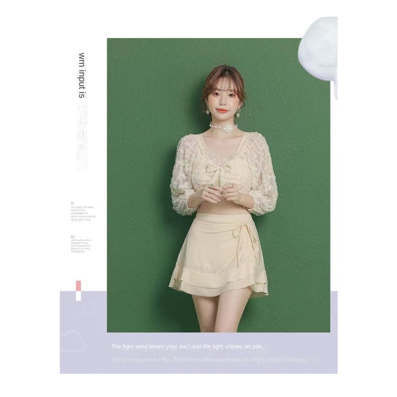 Bộ Đồ Bơi Tay Dài Nâng Ngực Che Phủ Kín Đáo Thời Trang Mùa Xuân 2022