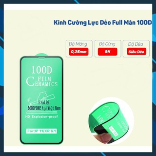 Kính cường lực dẻo 100D iphone, miếng dán màn hình iphone, kính dẻo- SONA