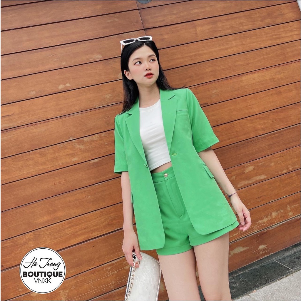 Set Áo Blazer Cộc Tay Kèm Quần Short Chất Đẹp