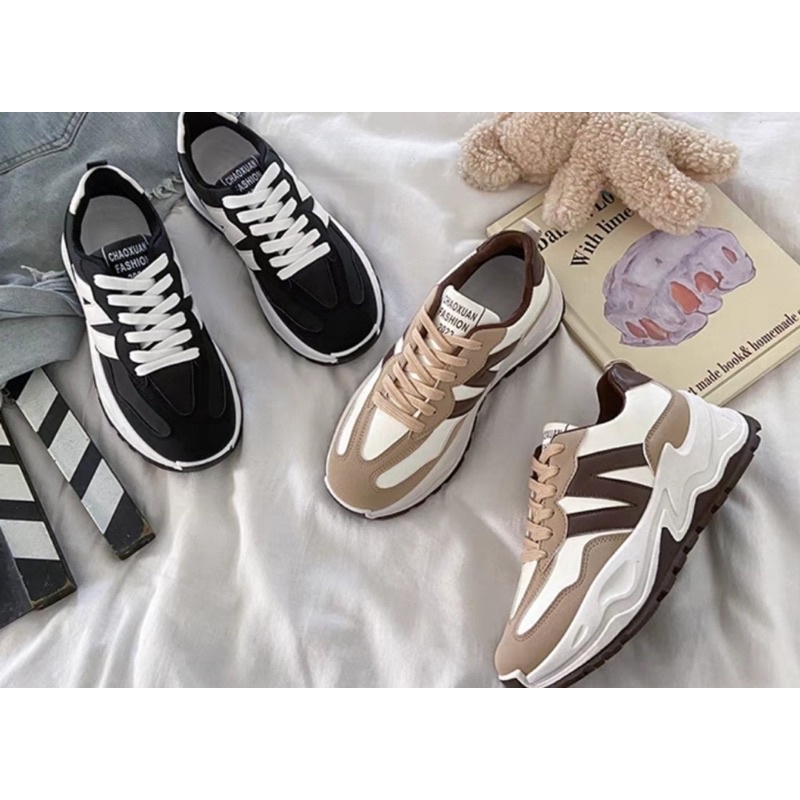 Giày Thể Thao Nữ sneaker  viền chữ N phong cách trẻ trung mã HV NB01