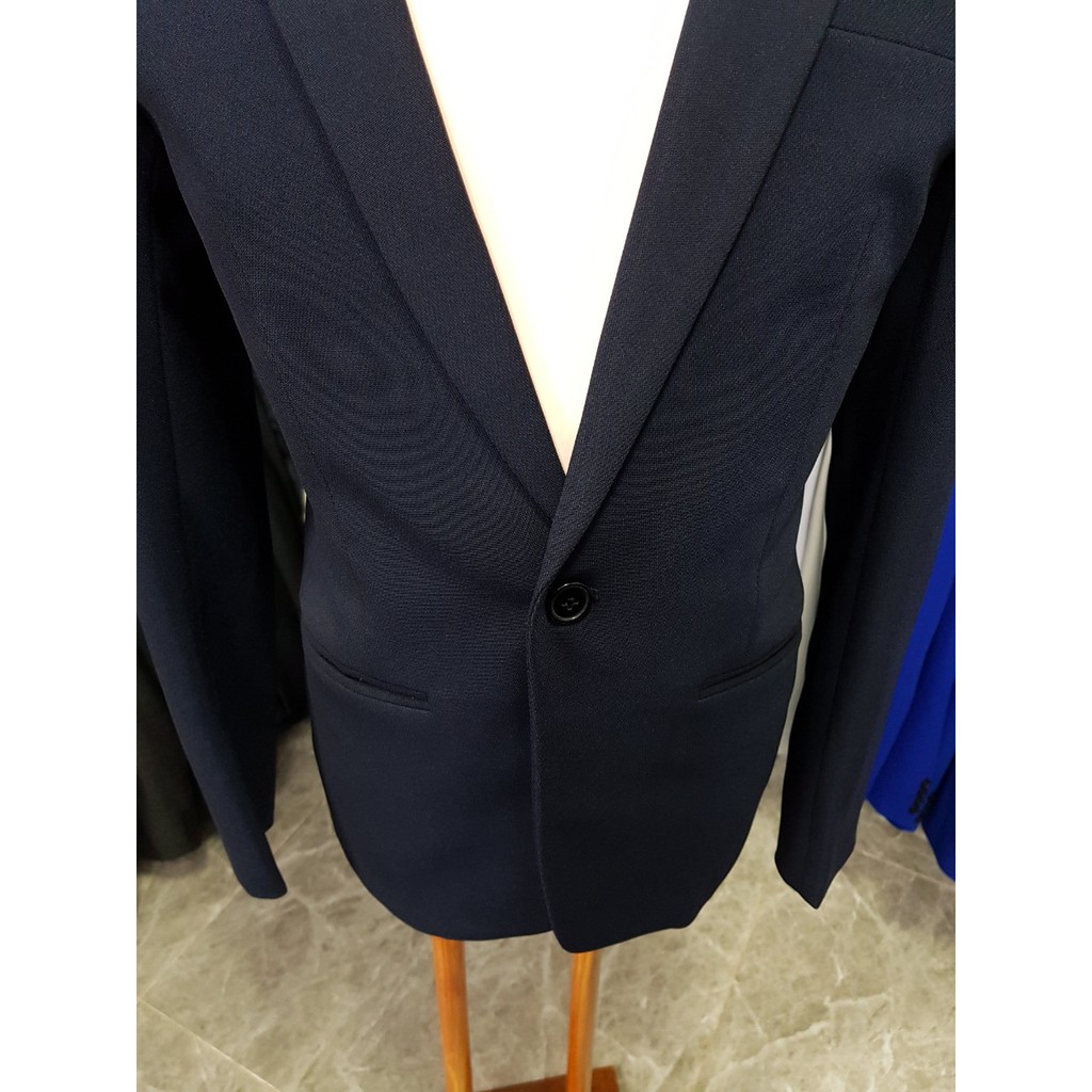 Áo vest nam form ôm body màu xanh đen đậm mềm mịn