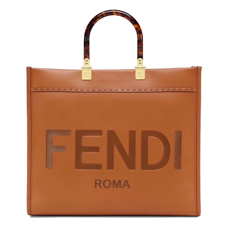 Túi Tote Fendi Nâu Đen Ghi Trắng
