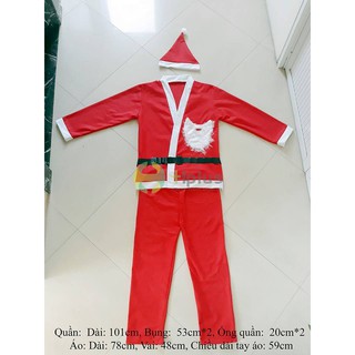 Quần áo ông già Noel (Nỉ) (set 5 phụ kiện)