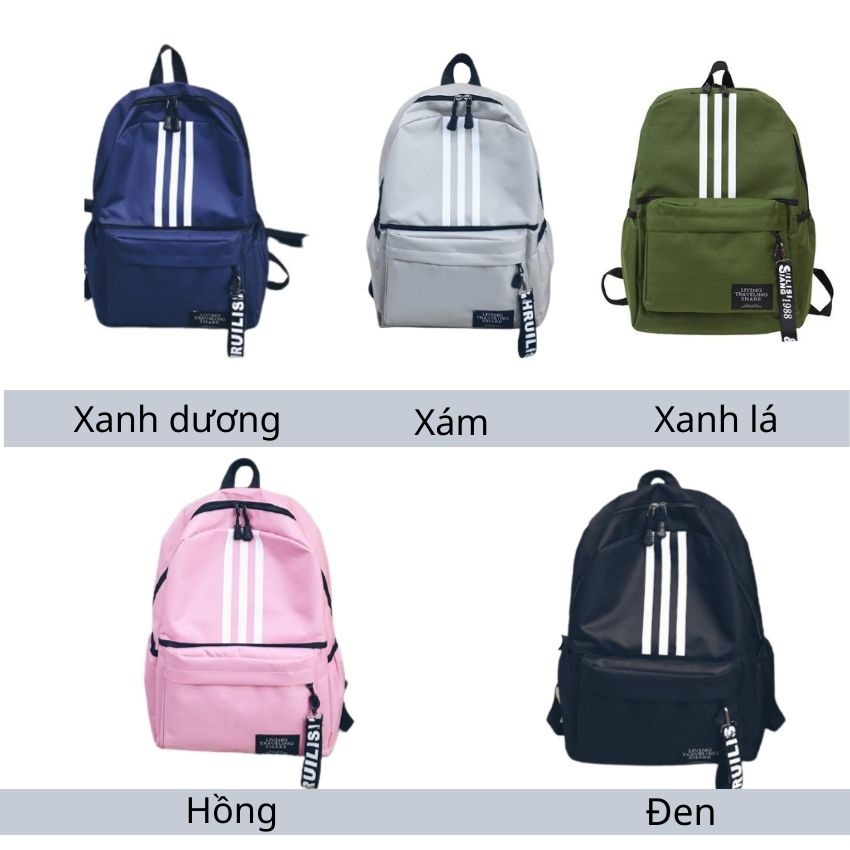 Balo Đi Học,Du Lịch Thời Trang Vải Dù Unisex Nhiều Ngăn Phong Cách Hàn Quốc Nhiều Màu Sắc SUNO STORE BL03