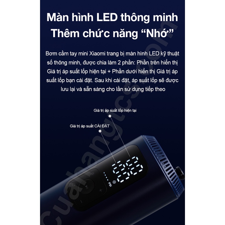 Bơm đa năng Xiaomi Newo G01 - Bơm cầm tay mini áp suất cao 150 psi, màn hình led, sạc USB TypeC