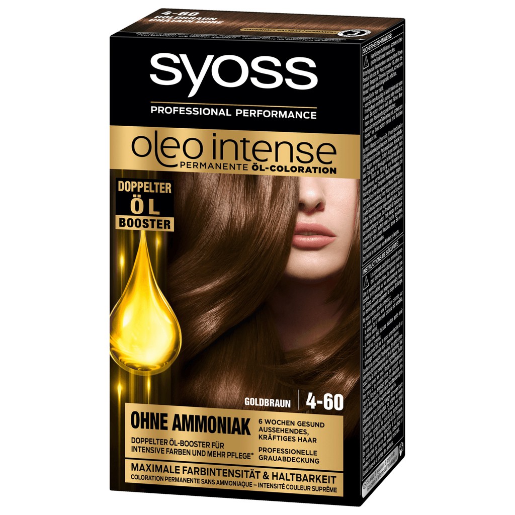 Nhuộm tóc SYOSS 4-60 vàng nâu cường độ màu tối đa và độ bền vĩnh viễn