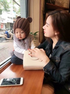 Mũ len tai gấu vặn thừng