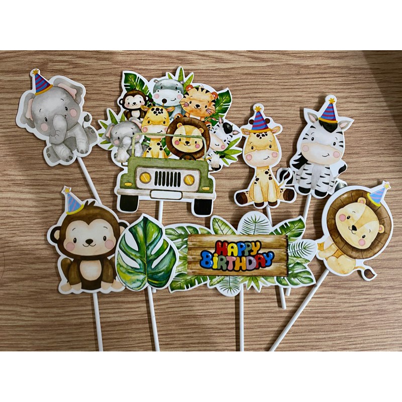 SET CẮM GIẤY VƯỜN THÚ- PHỤ KIỆN TRANG TRÍ BÁNH