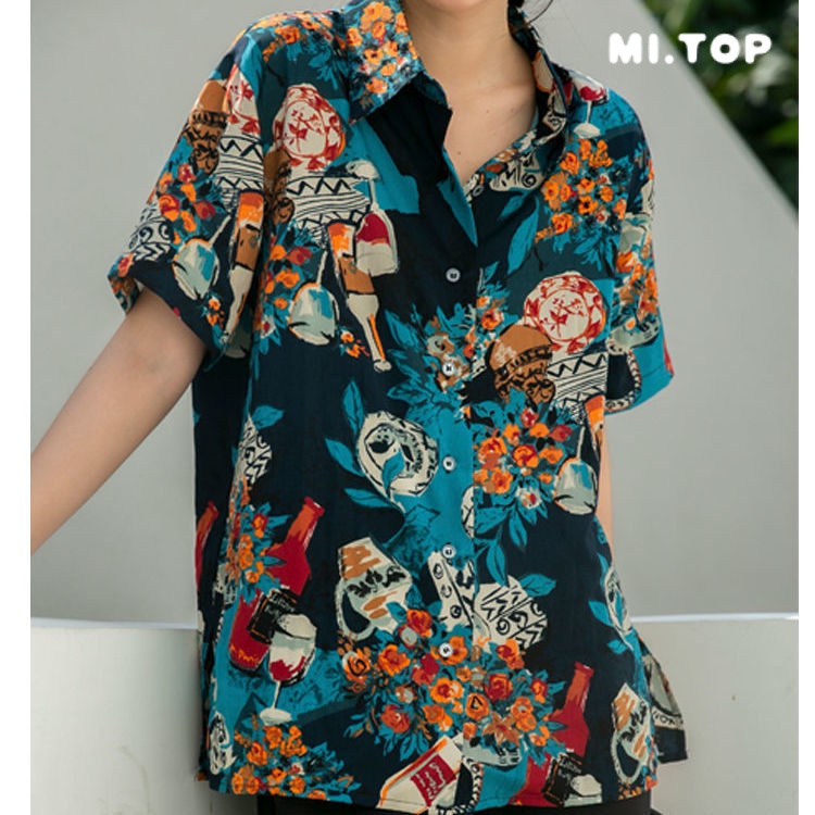 Áo Sơ Mi Hoa Mỏng Dáng Rộng Thời Trang Mùa Hè Hàn Quốc Dành Cho Nữ