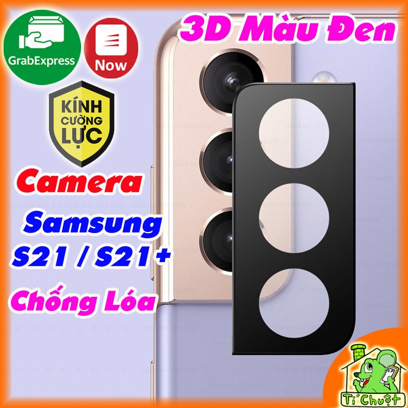 [Ảnh Thật] Kính CL Camera 3D Nền Đen Chống Lóa Samsung S21/ S21 Plus Cường Lực