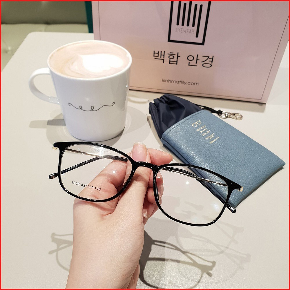 Gọng kính cận nữ Lilyeyewear mắt vuông bo tròn càng kính kim loại thanh mảnh nhẹ nhàng 1209 | BigBuy360 - bigbuy360.vn