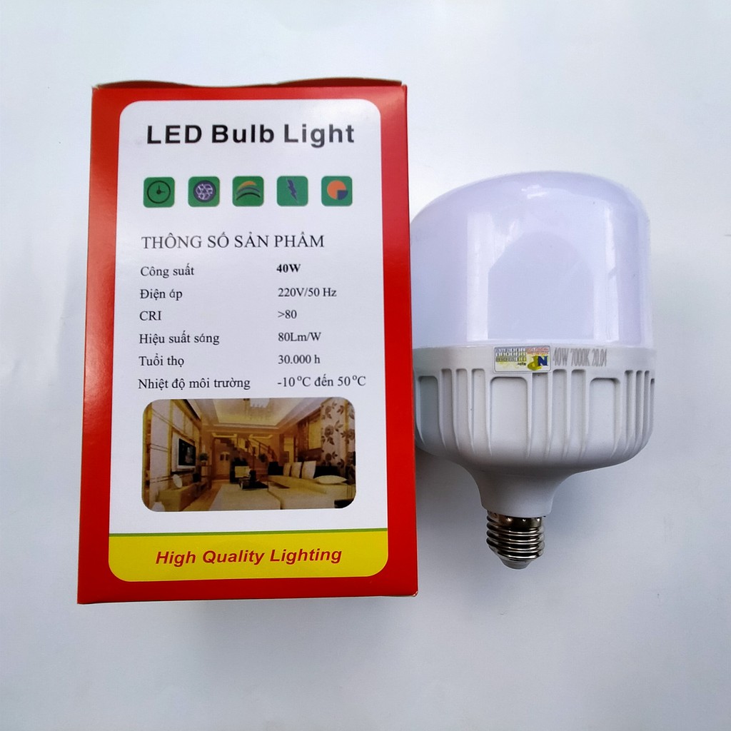 Bóng Đèn LED bulb 40W E27  CÔNG SUẤT CAO