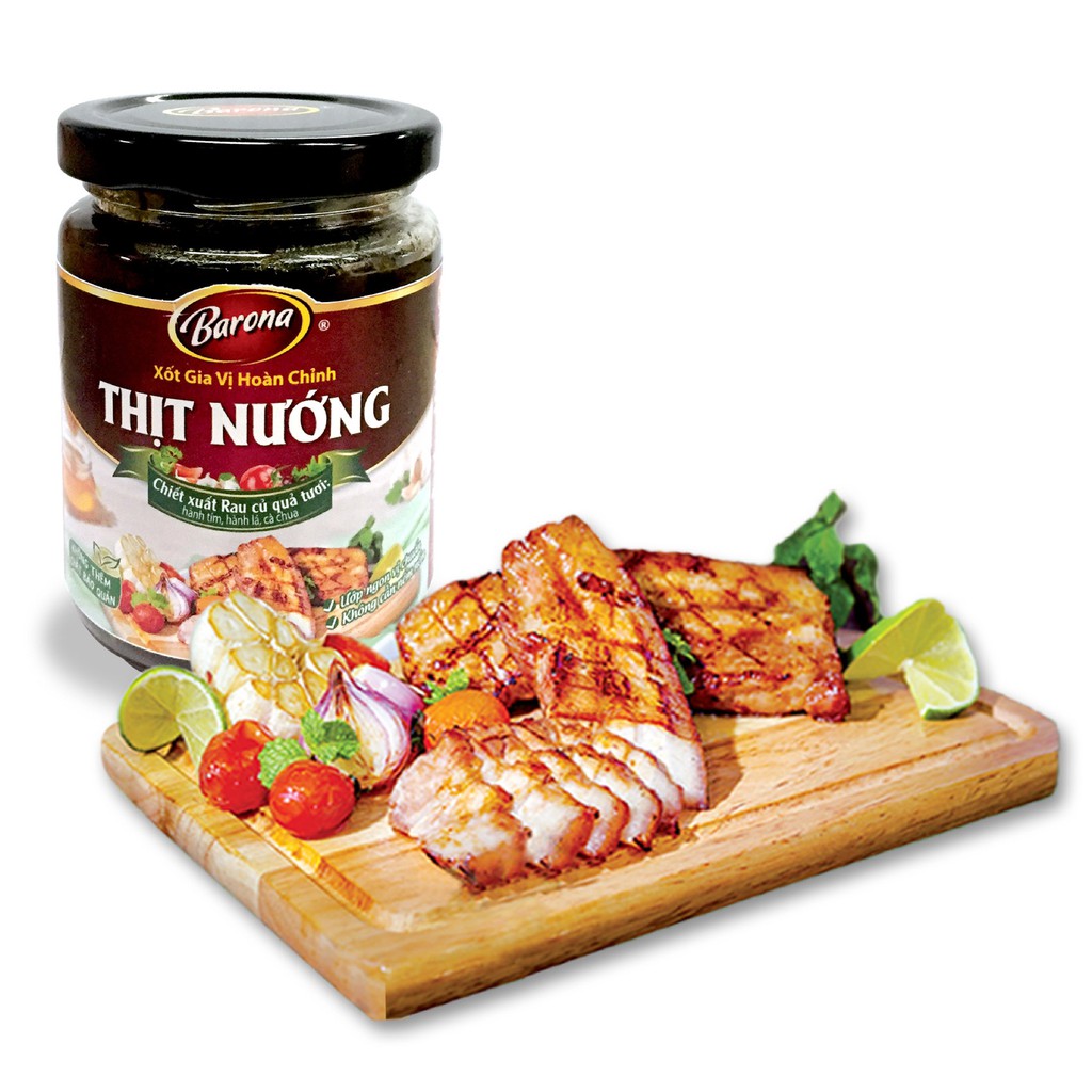 Gia Vị Thịt Nướng Barona dạng hũ 260g, 1 thùng (24 hũ) ướp ngon chuẩn vị không cần nêm nếm