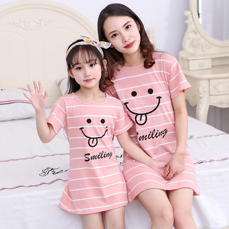 Váy thun cho mẹ và bé gái chất cotton cao cấp bigsize Beeshop H21019