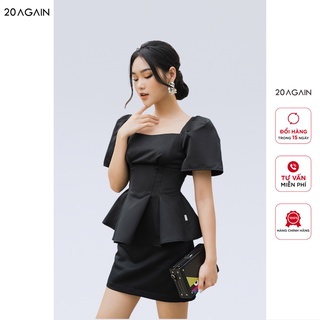 Áo sơ mi xòe gấu 20AGAIN vải tafta cao cấp lên form chuẩn ASA1460