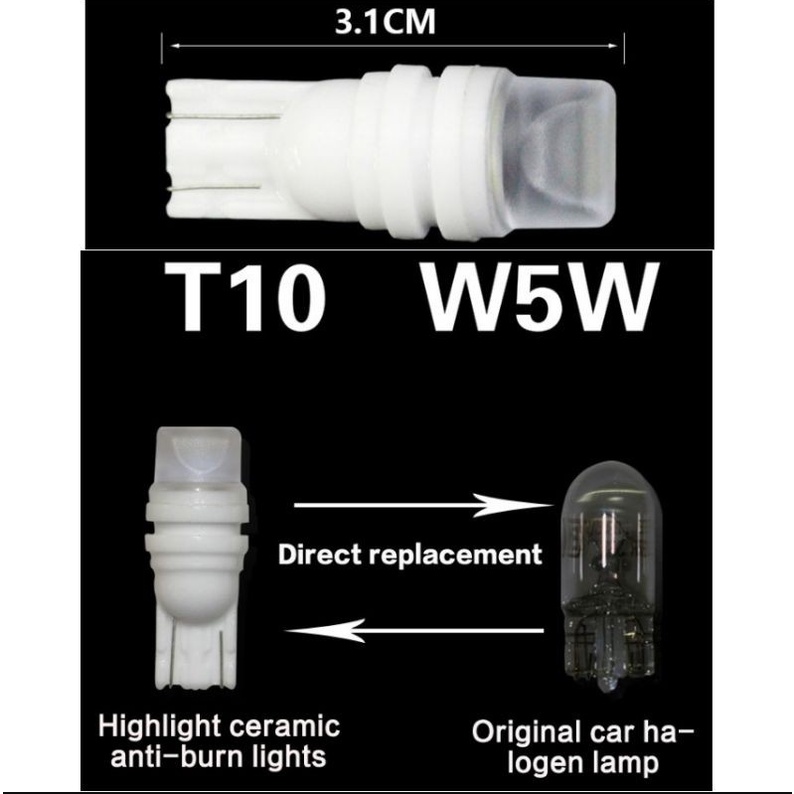 Bóng đèn xe máy xe máy T10 w5w 2835 thấu kính đèn xe phổ thông biển số xe ánh sáng chiều rộng ánh sáng