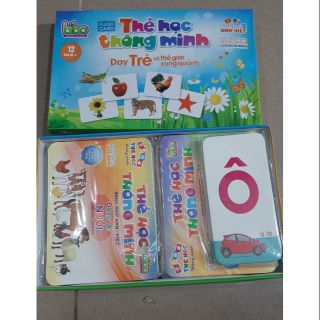 ] Bộ thẻ học thông minh 12 chủ đề loại to tặng kèm bộ chữ cái và số