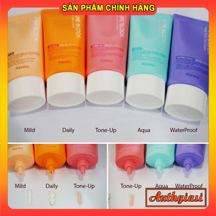 Kem chống nắng Apieu HỒNG LÊN TONE SIÊU XINH Pure Block Nature Sun Cream 50ml KCN | BigBuy360 - bigbuy360.vn