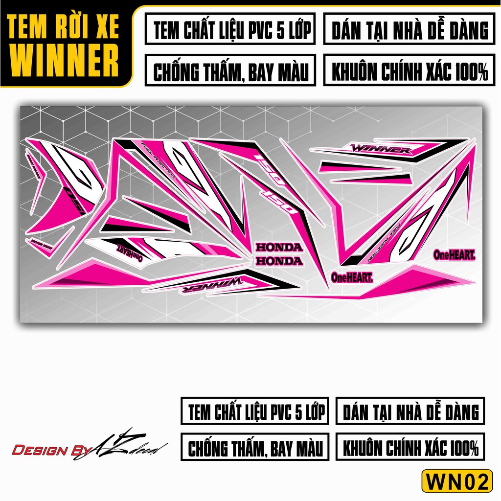 [New] Tem Rời Xe Honda Winner 150 Mẫu GP | 2WN02 | Decal Chế Chất Liệu Cao Cấp Dành Cho Xe Winner