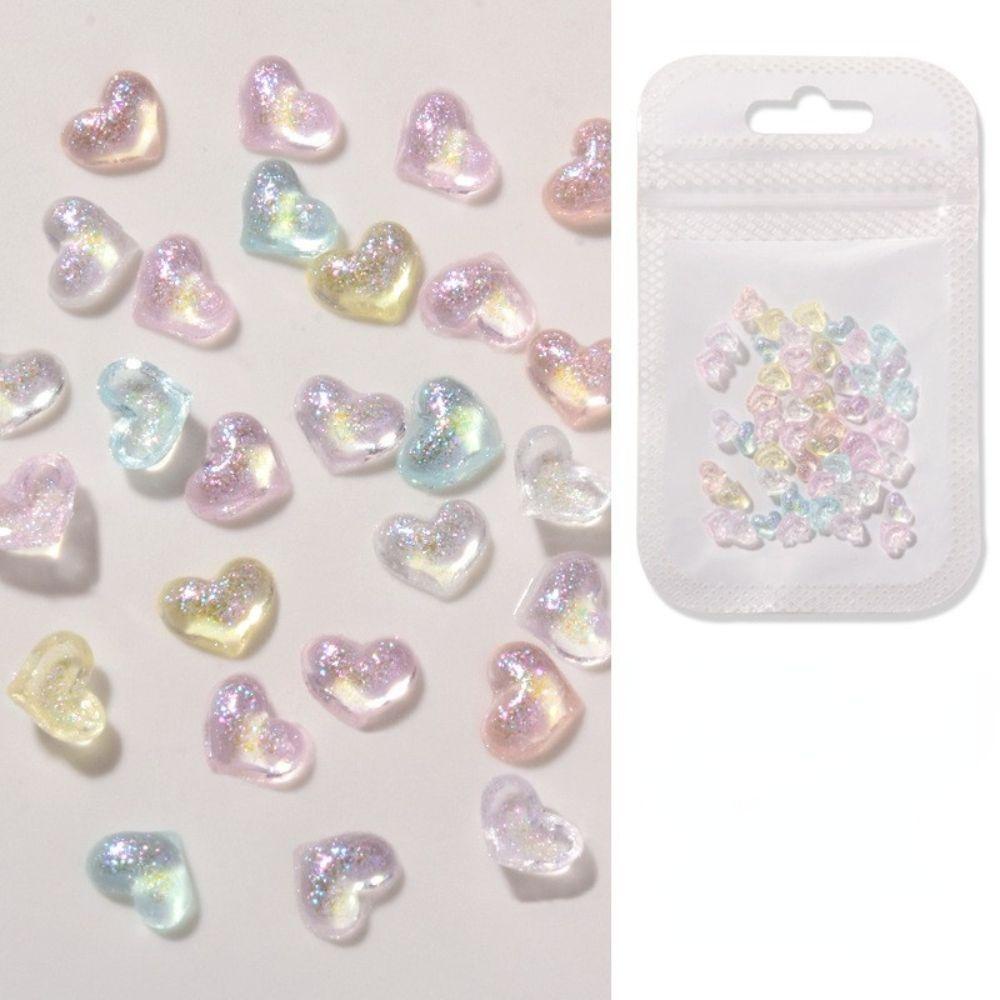 OCEANMAP Phụ Kiện Trang Trí Móng Nghệ Thuật Hình Nơ / Trái Tim Lấp Lánh Xinh Xắn