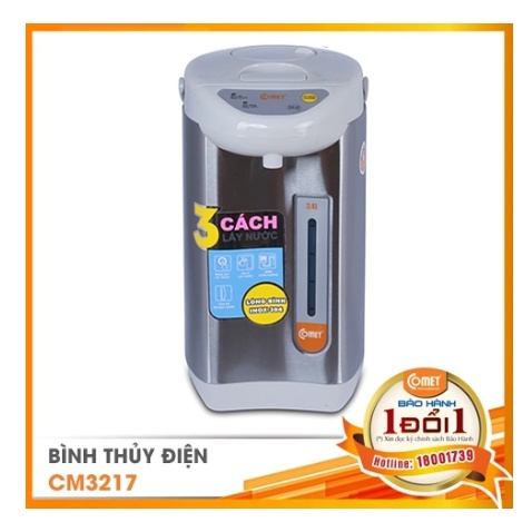 Bình thủy điện thép không gỉ 3.4L COMET CM3217