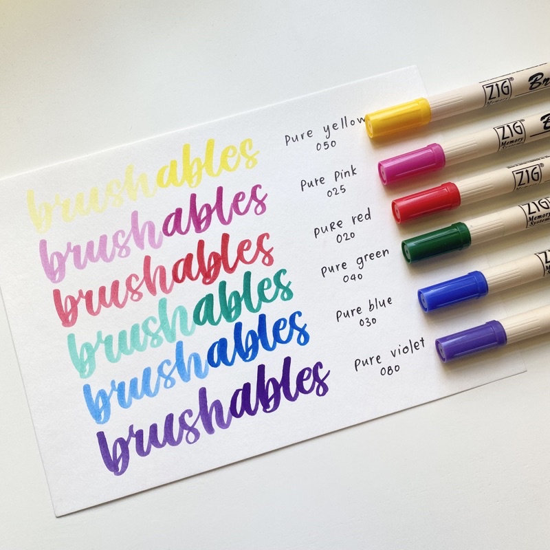 Bút viết thư pháp hiện đại Marker Kuretake Zig Brushables Brush Pen 2 đầu Nhật Bản (Màu nóng)