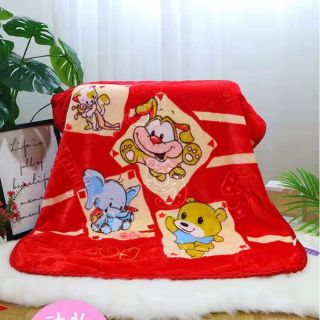 Chăn lông tuyết hoa dày 2 lớp cho bé