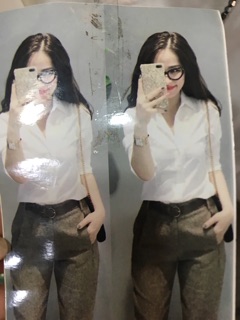 Áo sơ mi nữa 2 màu đen trắng