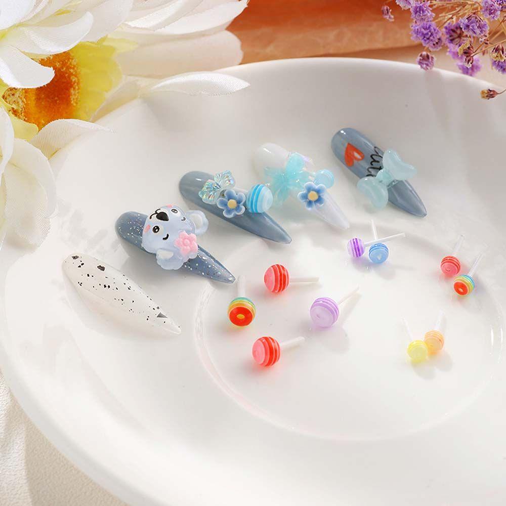 Phụ Kiện Trang Trí Móng Nghệ Thuật Hình Gấu / Bướm / Trái Tim Lấp Lánh Mềm Mại Phong Cách Nhật Bản