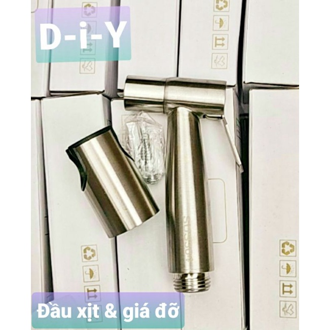 VÒI XỊT VỆ SINH INOX 304 (NGUYÊN BỘ) HOẶC ĐẦU XỊT &amp; GÁC VÒI