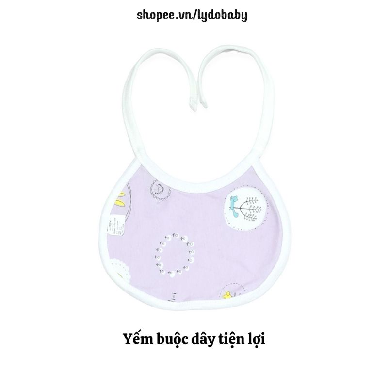 Yếm cho bé gái bé trai 2 lớp cotton hữu cơ mỏng nhẹ mát dùng mùa hè size từ 6 tháng 12 tháng đến 3 tuổi