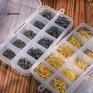 Hộp 500 lưỡi câu cá có lỗ xỏ bằng thép carbon