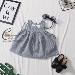 Đầm caro bé gái xuất Hàn xinh yêu