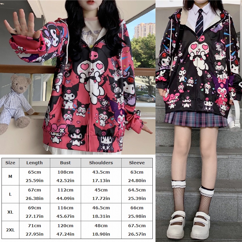 Sanrio Kuromi Hoodie Kuromi jk girls uniform hoodies jacket student oversize sweater women hoodies girl gift