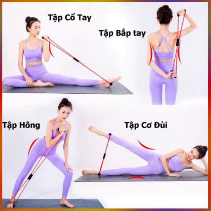 Dây Kéo Đàn Hồi Tập Thể Lực, Tập Tay Đa Năng Vòng Số 8 Giúp Cơ Thể Săn Chắc (Giao ngẫu nhiên màu sắc)